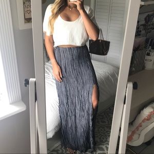 Olivaceous Navy Maxi Skirt